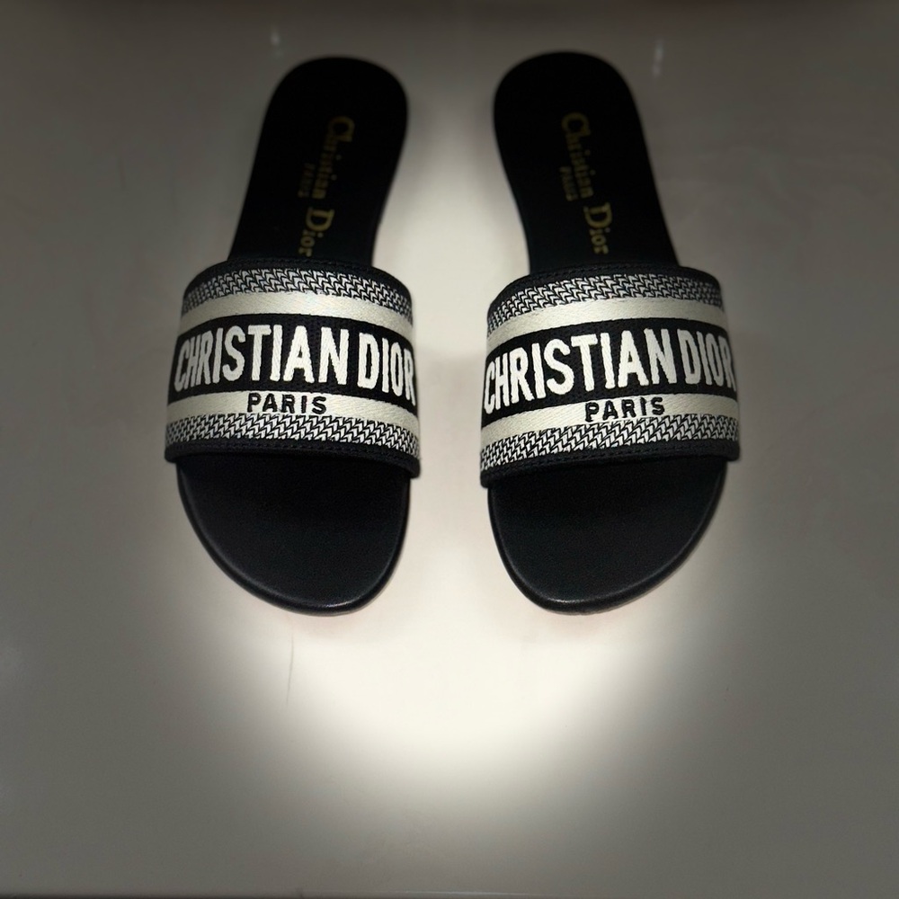 Dior Black and Cream Women's Sandals